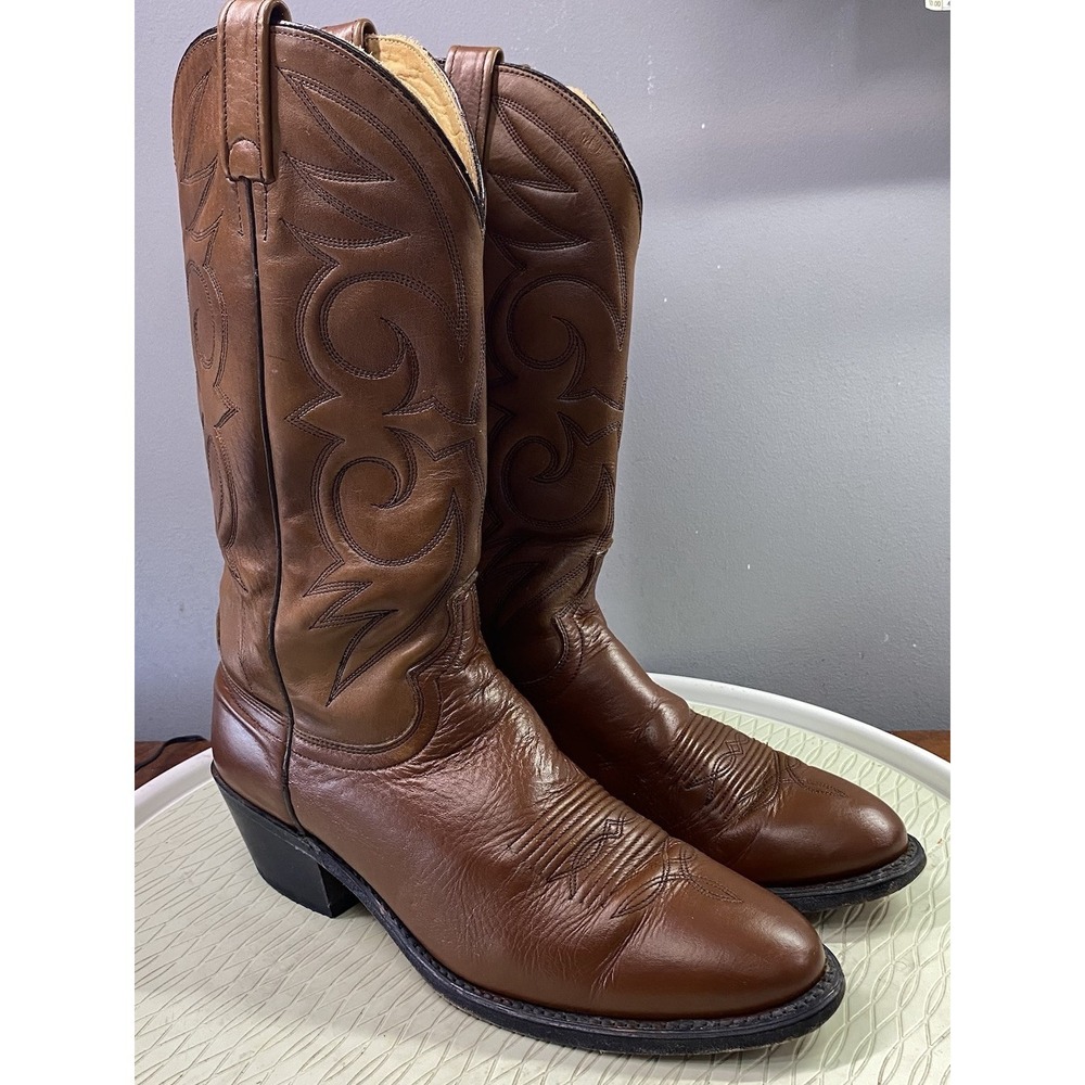 Acme Men's‎ Western Leather Brown Cowboy Riding Boots Sz. 9.5 D-USA